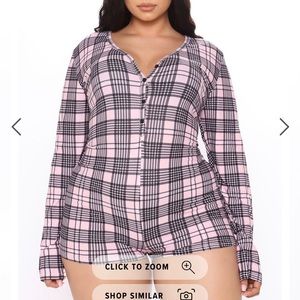 Pink plaid onsie